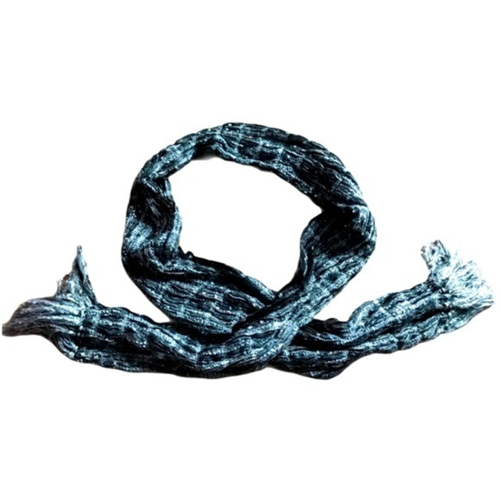 NWOT Target black/white/grey knit one size metallic fringe‎ winter scarf